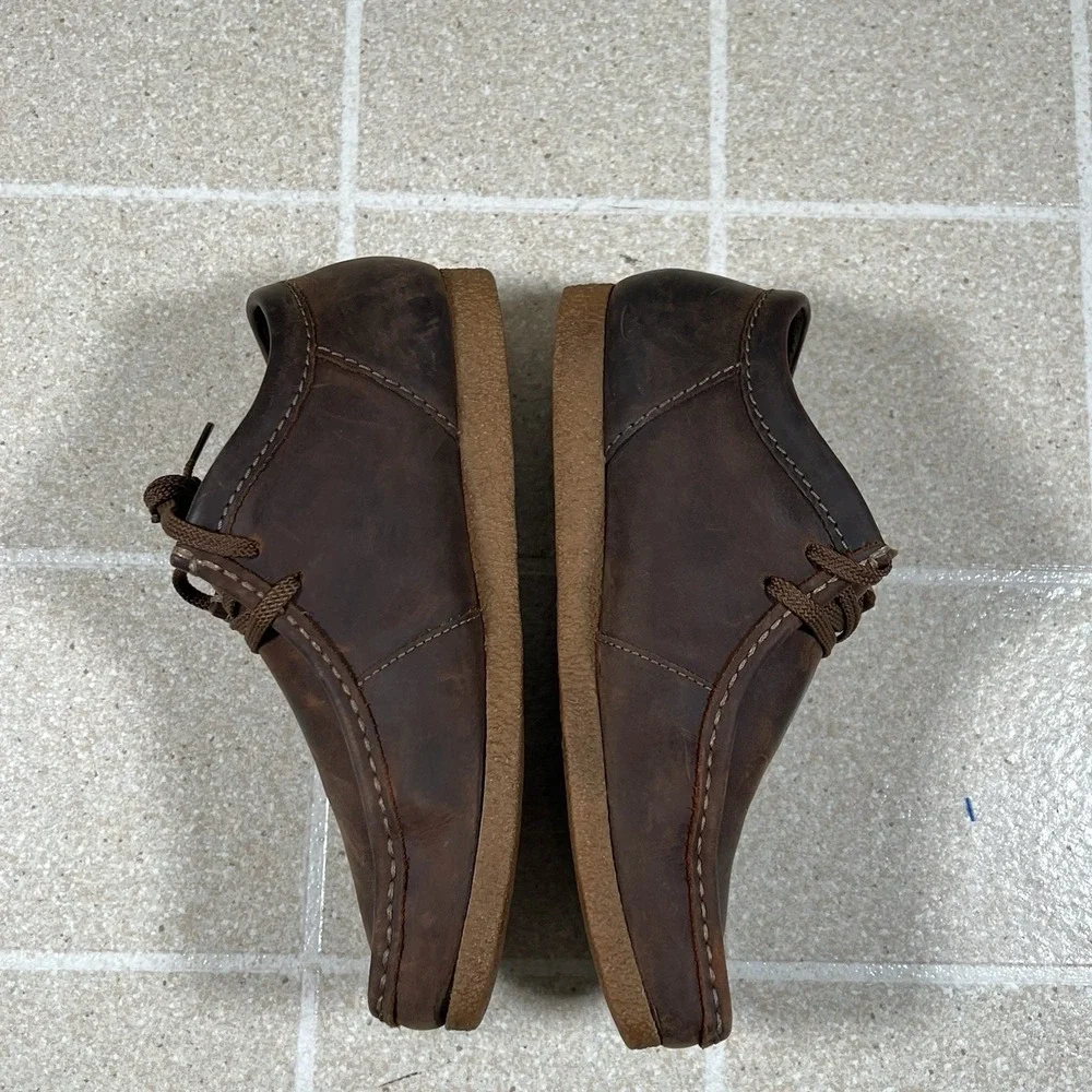 Clarks Shacre II Run Men's 8 Brown Leather Wallabee Shoes Beeswax Leather